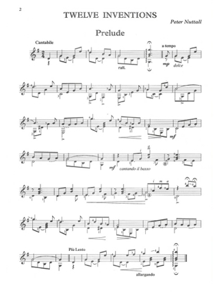 12 Inventions - Nuttall Peter - Partition - Guitare